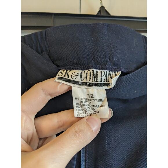 SK & Company Women's Navy Blue Single-Button Blaze & Pant Set Size 12P - Picture 8 of 9